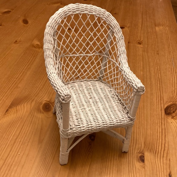 Vintage Other - Miniature White Wicker Doll Chair, antique or vintage